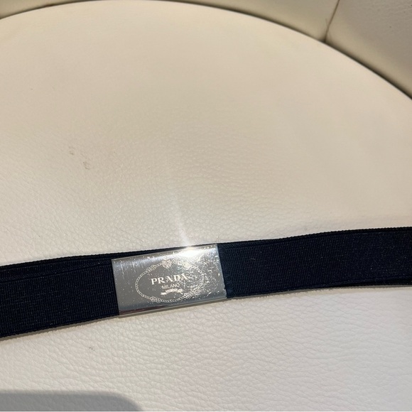 Prada Black Belt with Silver Buckle - Picture 1 of 6
